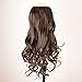 DIGUAN One Piece Clip in Hair Extensions Curly Curl Wave Full Head Long 24″ 0.35lb 155g U part Synthetic Hairpiece For Women Natural Real Hair Piece (#Dark Brown)thumb 1