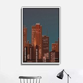 Framed Canvas Wall Art for Living Room, Bedroom Abstract City Theme Canvas Prints for Home Decoration Ready to Hang - 16x24 inches