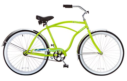 Titan Docksider Men’s Beach Cruiser Single-Speed Bicycle, 18″ Frame, 26″ Wheels, Lime Green