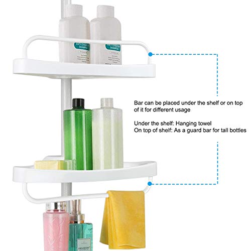 Oxdigi Tension Corner Shower Caddy, Height Adjustable 3 Layer Bathroom