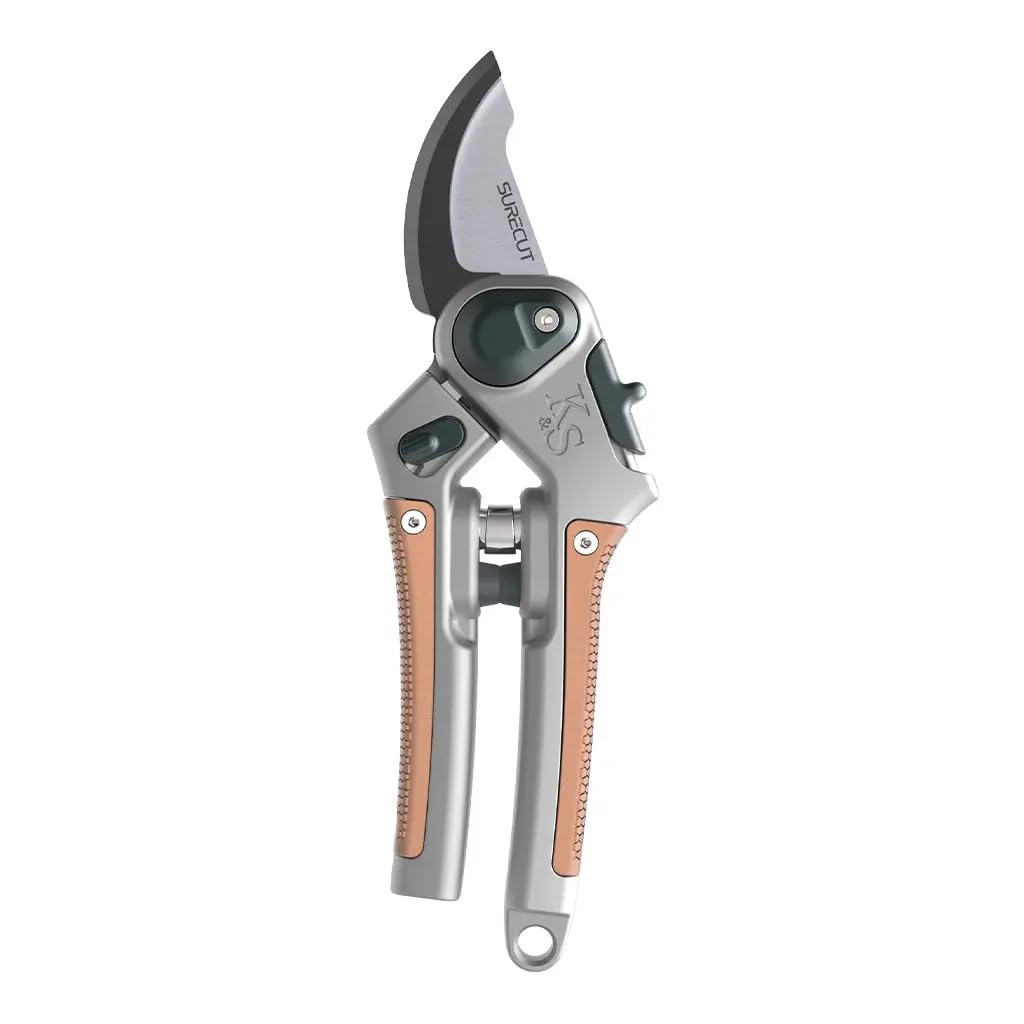 Kent and Stowe Surecut All Purpose Lite Bypass Secateurs, Grey/Copper, 24 mm