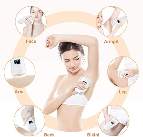 IPL Hair Removal for Women and Men Permanent 500,000 Flashes Painless Hair Remover System for Facial Leg Body Home Use Device with Protective Goggles