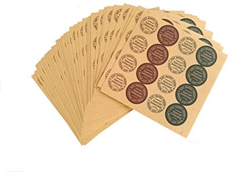 1 Inch Round Kraft Paper Seal Stickers, Total 640 Pieces