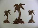 Palm Tree Set Of 3 Metal Wall Art Decor