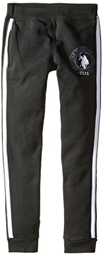 U.S. Polo Assn. Big Boys' Fleece Jogger, Black, 10/12