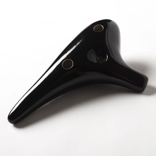 Sonoro 12 Hole Ocarina – Ceramic Alto C - Sweet Potato Flute – Midnight Black Glaze- Focalink– Easy to Play – Free Carrying Case - Free Songbook & Tutorial Included