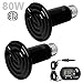 WUHOSTAM 2 Pack 80W Ceramic Heat Lamp with 1-pcs Digital-Thermometer, Infrared Reptile Heat Emitter Heater Lamp Bulb for Pet Brooder Coop Chicken Lizard Turtle Snake Aquarium ETL Listed