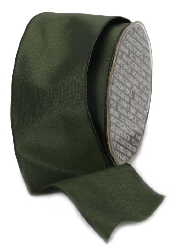 Ampelco Ribbon Company French Wired 27-Yard Taffeta Ribbon, 2.5-Inch, Forest Green