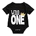 ONE'S Baby Boys Girls Wild One First Birthday Bodysuit Romper Outfits (100(12-18 Months))
