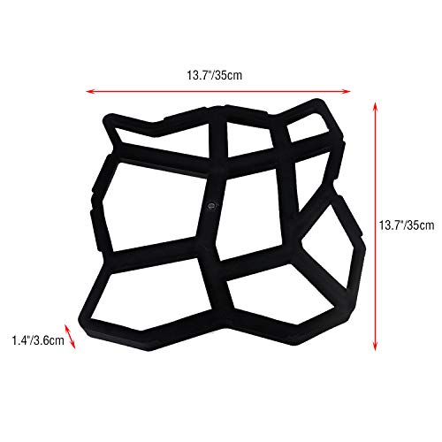 Proshopping Concrete Pavement Mold, Garden Walk Maker, Large Path mold, Reusable DIY Paving Mould, Plastic Pathmate Stone Mold - for Patio Paving Cement Brick Stone Road (Size 13.7"x13.7"x1.4") - Thumbnail 2