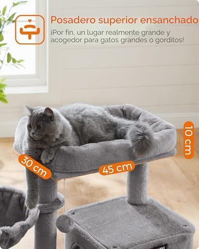 Árbol de Gatos, Torre para Gatos Grandes, Gris Claro PCT51W