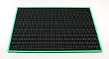 Trifecta Barware 18 X 12 Inch Bar Mat | Service and Spill Mat | Black with Green Edge