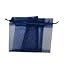 SUNGULF 100Pcs Sheer Organza Drawstring Pouches Wedding Gift Bags 3x4 Inches (Navy Blue)