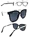 O2 Eyewear 5003 Premium Oversize Womens Mens Mirror Funky Fashion Sunglasses (METAL ARM, SILVER ARM-BLACK/BLACK)
