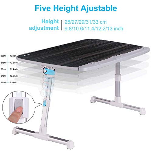 NEARPOW Laptop Desk for Bed, Larger Size Bed Table Laptop Bed Tray, Height and Angle Adjustable