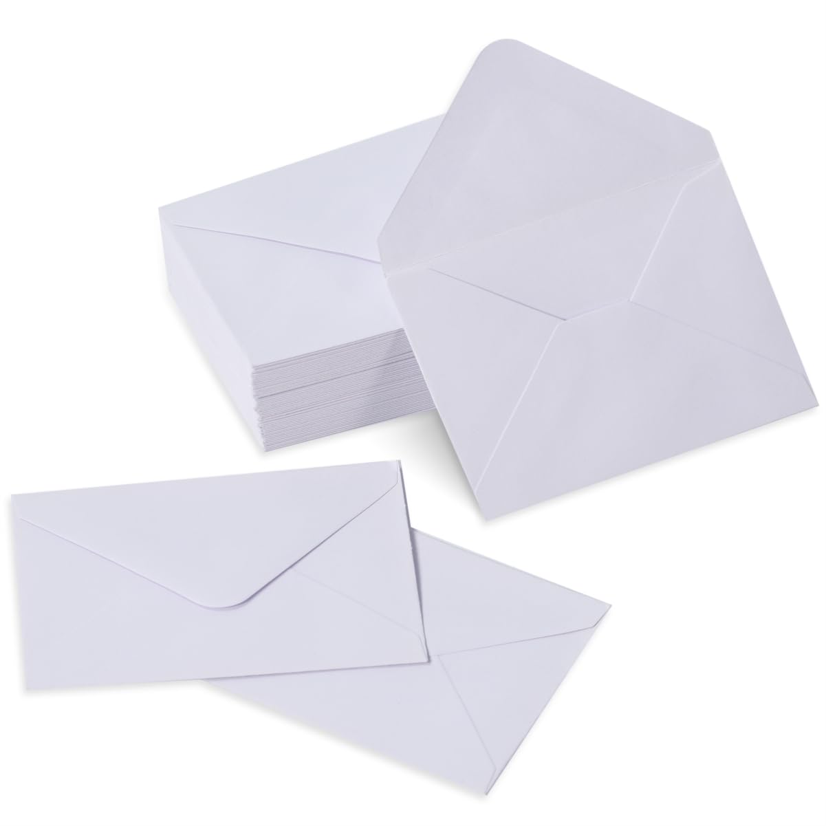 Photo 1 of 100 Pack 4 x 2.75" Mini Envelopes 120GSM Gift Card White Envelopes Bulk Small Paper Gift Card Sleeves Greeting Card Business Card Brown Tiny Envelope Pockets for Card & Invitation