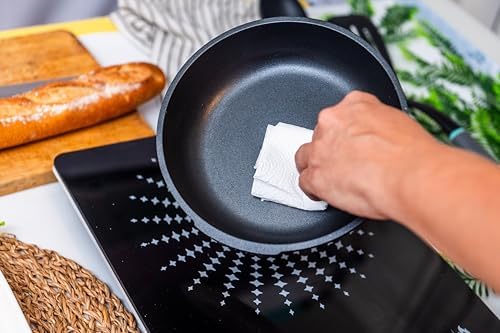 FIH 1566 sartén de aluminio fundido con revestimiento antiadherente quantanium apta para inducción, gas y vitrocerámica mango ergonómico resistente al calor