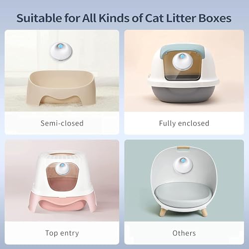 LBOYLOVE Cat Litter Box Deodorizer - 5000mAh Rechargeable, Dust-Free Air Purifier for Cats and Dogs, Odor Elimination for Pet Manure Box