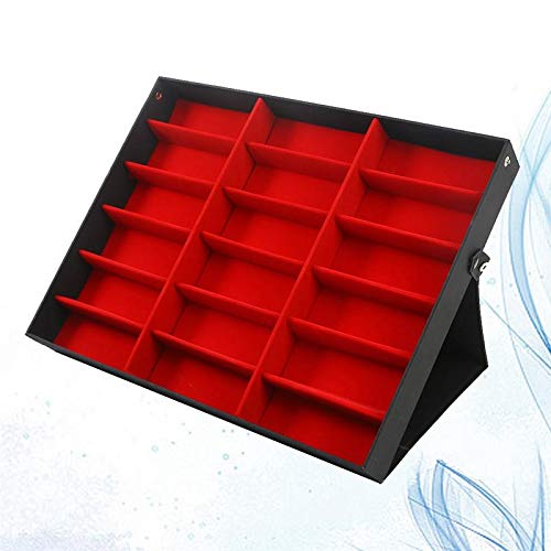 18 Grid Sunglasses Storage Box Organizer Glasses Display Case Stand Holder Eyewear Eyeglasses Box Sunglasses Case with Foldable - Thumbnail 3