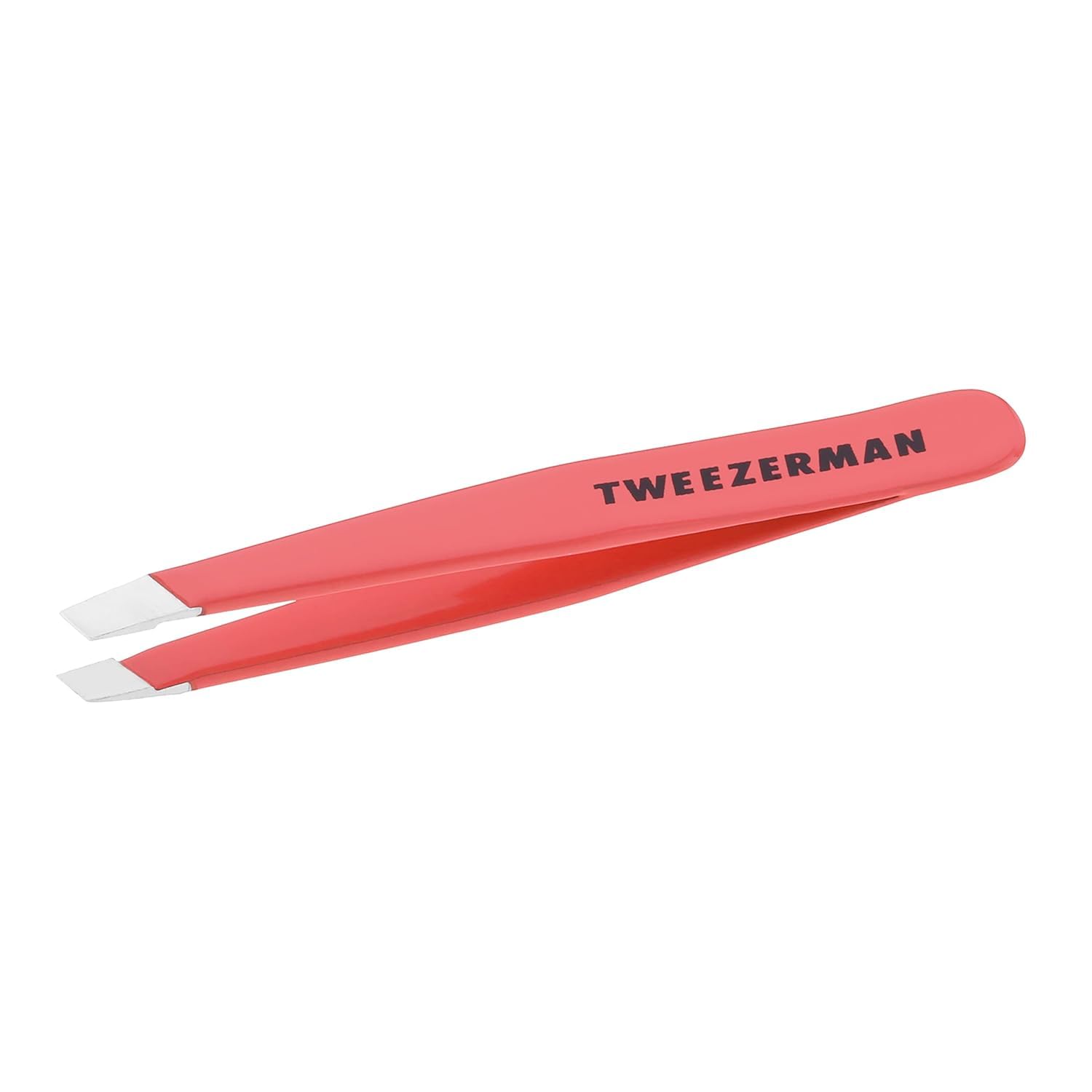 TWEEZERMAN Mini Tweezers (Hand Ground, Oblique Tips, Eyebrow Plucking, Professional Quality, Stainless Steel), Geranium