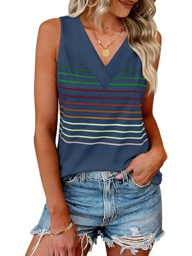 EyMuse Womens Basic Stripe Tank Top