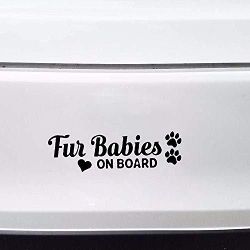 CNC. 18CM5.2CM Fur Babies On Board Vinyl Decal Car Sticker Lovely Dog Paw Print Black/Silver C10-00814 - Thumbnail 4