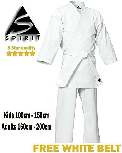 Spirit Sports Karate 9oz Polycotton White Karate Uniform Gi