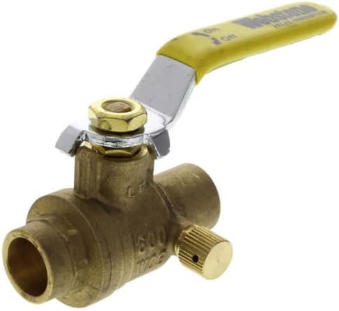 1/2" Sweat Full Port Forged Brass Ball Valve w/ Bleeder (Lead Free), Pack of 5