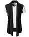 H2H Men's Shawl Collar Sleeveless Cardigan with No Button Charcoal US 2XL/Asia 3XL (KMOCASL01)