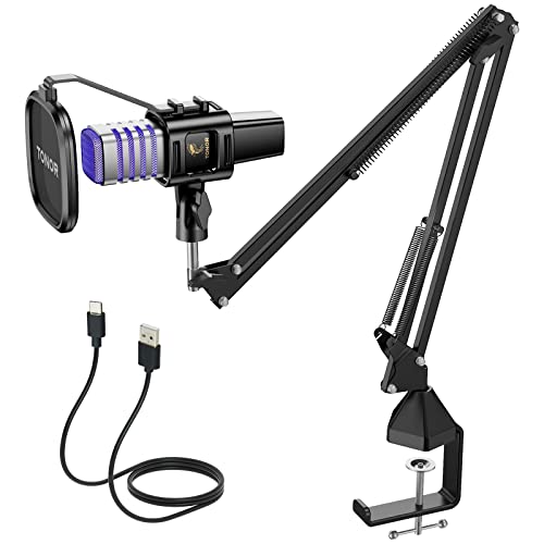 TONOR USB Kondensator Mikrofon, Nierencharakteristik Computer Mikrofon, Popfilter, für Konferenz, Streaming, Podcasting, Gaming, Twitch, für Laptop, D