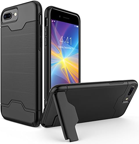 iPhone 8 Plus Case, iPhone 7 Plus Case, Allovit Heavy Duty Full Protective Case with Kickstand Dual Layer Rugged Wallet Design Cover for Apple iPhone 7 Plus ( 2016) / iPhone 8 Plus (2017) (Black)