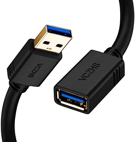 USB 3.0 Extension Cable 2ft 2Pack, VCZHS Short USB Extension Cable USB Male to Female Extension Cable for USB Flash Drive, Card Reader,Keyboard,Playstation,Xbox,Oculus VR,Printer, Webcam
