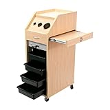 Salon Wooden Trolley Hair Beauty Station Maple