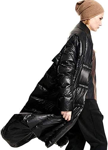 Thick Cloak Down Jacket Coat Comfortable Casual F RSTJ-SJC Winter Jacket Women Padded Fug Hoodie Women Long Section. (Color: Black, Size: Medium)