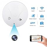 Spy Hidden Camera, ZDMYING WiFi Smoke Detector Camera, HD1080 Motion Detection Loop Recording Remotely View Security Nanny Cam Home Office Support iOS/Android/PC/Mac