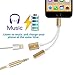 iPhone 7 Lightning to 3.5mm Audio Adapter, Top Quality 8-Pin Lightning to 3.5mm Headphone Adapter and Lightning Charging Port for iPhone 7, iPhone 7 Plus (Gold)