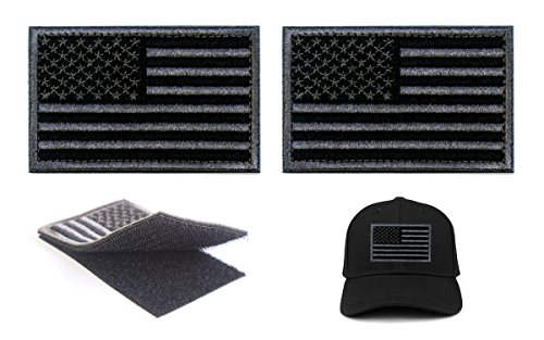 2 PCS Tactical Patches of USA US American Flag, with Hook and Loop for Backpacks Caps Hats Jackets Pants, Military Army Uniform Emblems, Size 3x2 Inches