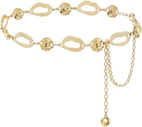 Glamorstar Chain Belts for Women Dress Multilayer Metal Waist Belt