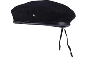 Yardenfun Adjustable Woolen Military Beret Hat for Men Breathable Sailor Dance Cap Square Stage Performance Accessory 9.44X9.