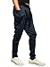 KAIUSI Men's Casual Jogging Harem Pants Running Trousers Medium Navy