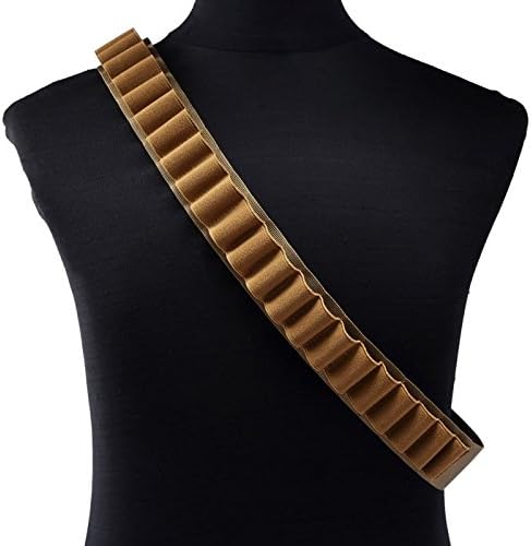 Tan 25 shotgun shell Bandolier and Belt for 12 gauge shells/bullets