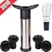 Vacuum Wine Stoppers Set,Original Wine Saver - 4 Reusable Valve Air Wine Bottle Stoppers,1 Stainless Steel Vacuum Pump Preserver,Free Give 1 Wine Aerator Pourer