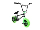 FatBoy Mini BMX Bicycle, Matte Black, Neon, Green