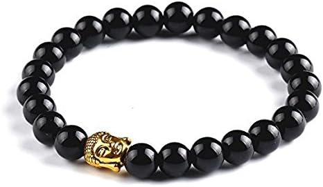 Black Tourmaline Crystal With Golden Buddha Bracelet Stretchable All In One Purpose Man-Woman-Boys & Girls Special Collection