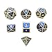 Yiotfandoll 7PCS Zinc Alloy Metal Dice Polyhedral Dice D20 D12 D10 D8 D4 for Dungeons and Dragons DND RPG MTG Table Games 16mm Blue Gold with Bag