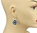 Shades of Blue Gemstone Earrings Unique Round Cluster 925 Sterling Silver with Resin Enamel Coating