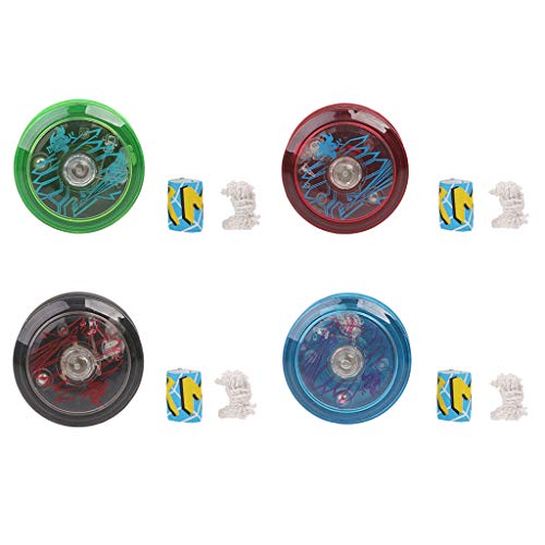 Huilier 2in1 Light Up YoYo Ball Gyro for Magic Juggling Toy Fancy Moves Flashing LED Kids Toy Gift (BK) - Thumbnail 2