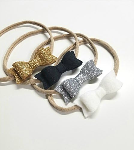 Handmade Baby Bows Headbands Gold and Silver Special