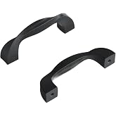 Hickory Hardware 1 Pack Solid Core Kitchen Cabinet Pulls, Luxury Cabinet Handles, Hardware for Doors &amp; Dresser Drawers, 3 Inch Hole Center, Black Iron, Twist Collection
