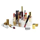 Transparent Cosmetic Makeup Organizer for Lipstick, Brushes, Bottles, and more. Clear Case Display Rack Holder by Super Z Outlet